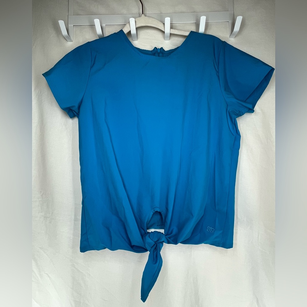 Albion Fit Front Tie Top, Cobalt Blue, Size: S